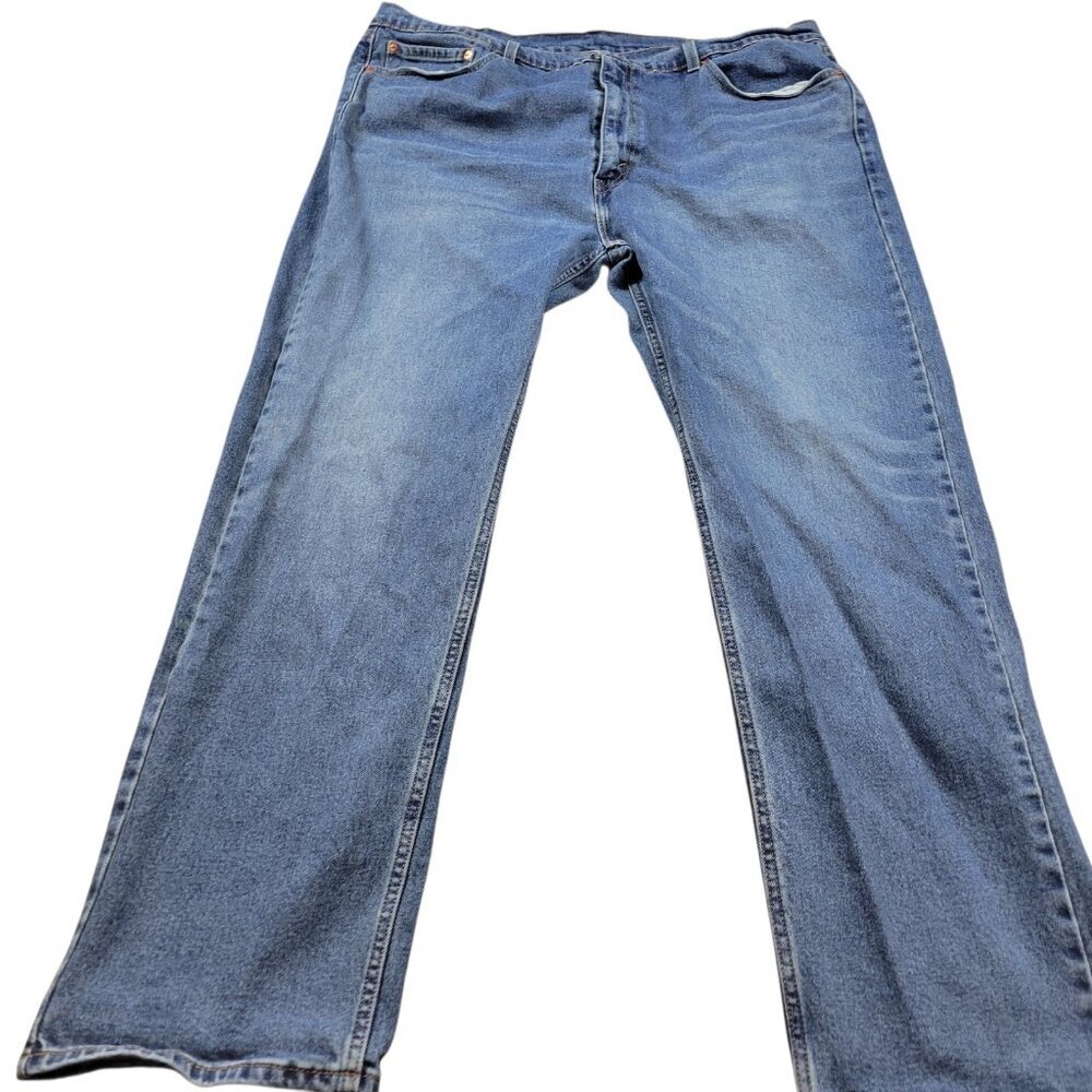 Levis 505 Jeans Mens 42x32 Regular Straight Denim Dark Wash